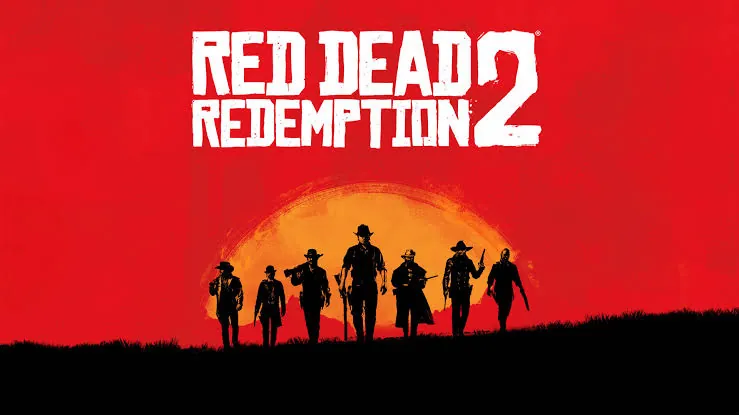 Arthur Morgan and his gang in Red Dead Redemption 2 in black, red, and orange